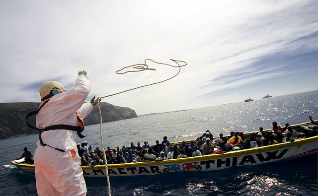 Flüchtlingsboot vor der Insel Teneriffa