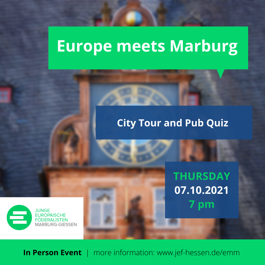 Europe meets Marburg - City Tour: 7/10/2021, 7 pm