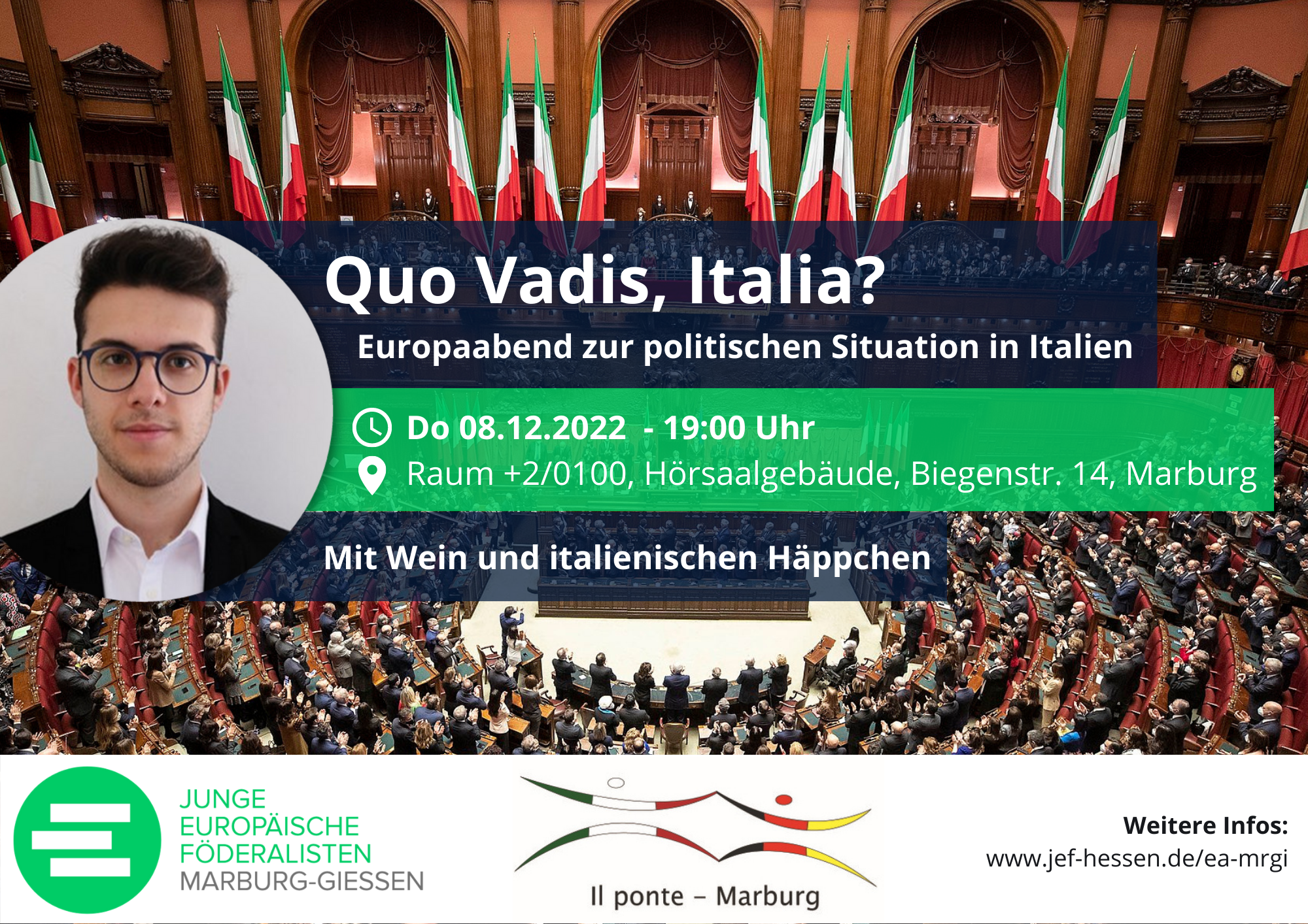 Europa-Abend zur politischen Situation in Italien am Do, 08.12.2022, 19 Uhr